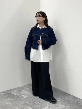 「アイテム（デニムジャケット）」を使った、REIAさん（レディース・153cm・20代）の秋コーディネート