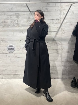 「アイテム（ノーカラーコート）」を使った、REIAさん（レディース・153cm・20代）の秋コーディネート