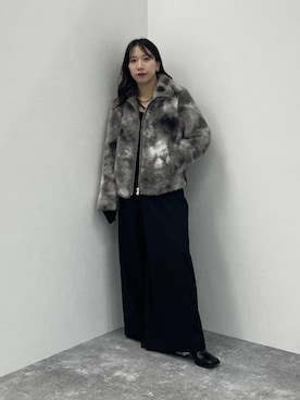 「アイテム（ブルゾン、グレー系）」を使った、REIAさん（レディース・153cm）の秋コーディネート