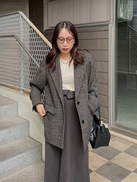 「HARE（ハレ）のアイテム（テーラードジャケット）」を使った、REIAさん（レディース・153cm）の秋コーディネート