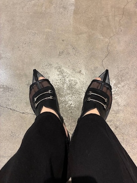 「A part by（アパートバイ）の【定番人気】Apbコクーンデニムパンツ≪追加3≫（デニムパンツ、ブラック系）」を使った、REIAさん（レディース・153cm）の春コーディネート