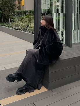 「HARE（ハレ）のアイテム（ブルゾン）」を使った、REIAさん（レディース・153cm）の秋コーディネート