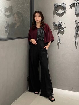 「HARE（ハレ）のロングラリエットネックレス(HARE)（ネックレス）」を使った、REIAさん（レディース・153cm）の春コーディネート