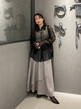 「HARE（ハレ）のロングラリエットネックレス(HARE)（ネックレス）」を使った、REIAさん（レディース・153cm）の春コーディネート