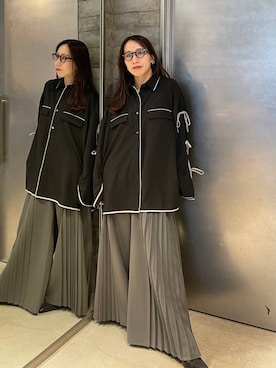 「HARE（ハレ）のアイテム（スラックス）」を使った、REIAさん（レディース・153cm）の春コーディネート