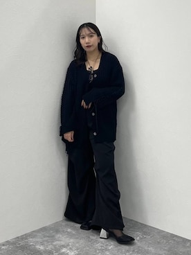「HARE（ハレ）のパッチワークカーディガン(HARE)（カーディガン/ボレロ）」を使った、REIAさん（レディース・153cm）の秋コーディネート