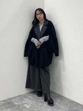 「アイテム（チェスターコート）」を使った、REIAさん（レディース・153cm・20代）の秋コーディネート