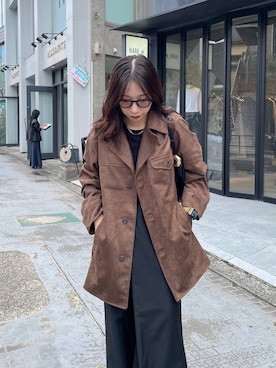 「アイテム（ミリタリージャケット）」を使った、REIAさん（レディース・153cm・20代）の秋コーディネート