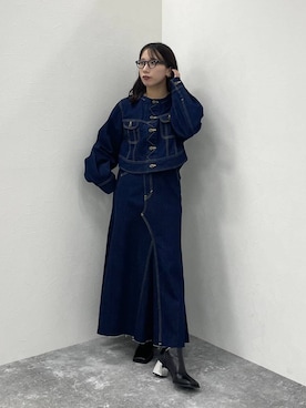 「アイテム（デニムスカート）」を使った、REIAさん（レディース・153cm・20代）の秋コーディネート