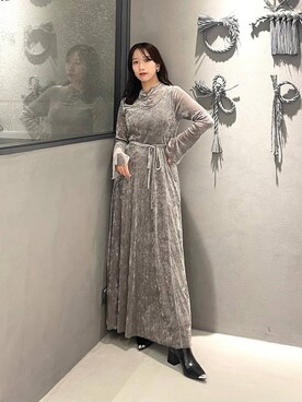 「アイテム（ワンピース/ドレス）」を使った、REIAさん（レディース・153cm・20代）の秋コーディネート