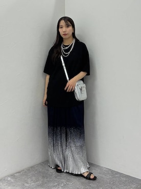 「HARE（ハレ）の2Pボールタレンネックレス(HARE)（ネックレス、シルバー系）」を使った、REIAさん（レディース・153cm）の春コーディネート