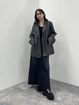 「アイテム（デニムスカート）」を使った、REIAさん（レディース・153cm・20代）の秋コーディネート