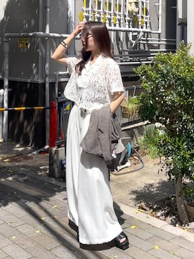 「HARE（ハレ）のアイテム（テーラードジャケット）」を使った、REIAさん（レディース・153cm）の春コーディネート