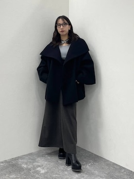 「アイテム（チェスターコート）」を使った、REIAさん（レディース・153cm）の秋コーディネート