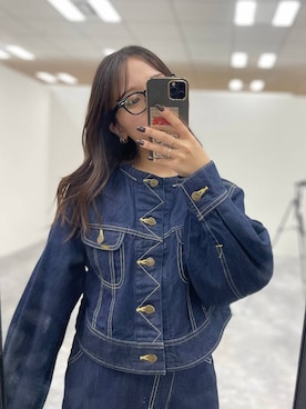 「アイテム（デニムスカート）」を使った、REIAさん（レディース・153cm）の秋コーディネート