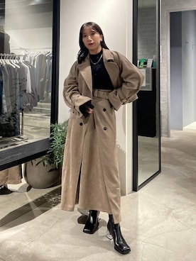 「アイテム（トレンチコート）」を使った、REIAさん（レディース・153cm）の秋コーディネート