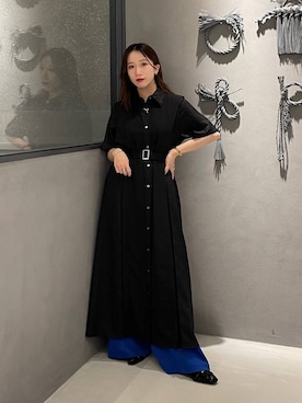 【美品】HARE　ジャガードキリカエタックワンピース　グレー　ベルト付き HARE（ハレ）の「ジャガードキリカエタックワンピース(HARE