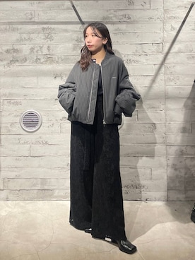 「HARE」｜「アイテム（MA-1）」を使った、REIAさん（レディース・153cm）の秋コーディネート