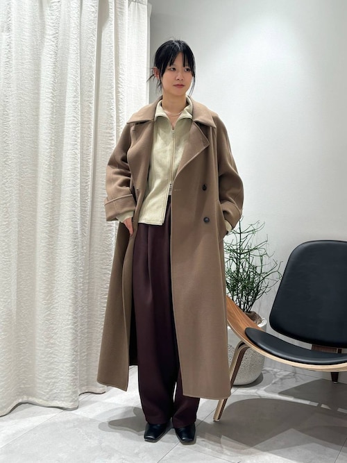 BABYLONE ベージュ ボタン付きコート BABYLONEのジャケット/アウターを使ったコーディネート(ZOZOTOWN