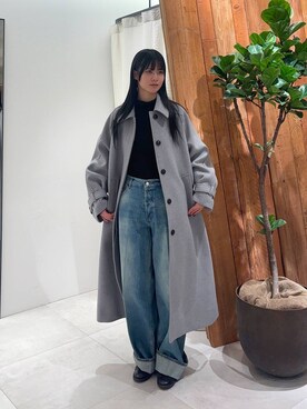 「ベーシック/シンプル」｜「アイテム（ステンカラーコート）」を使った、おののさん（レディース・165cm）の冬コーディネート