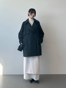 「着痩せ」｜「アイテム（トレンチコート）」を使った、おののさん（レディース・165cm）の冬コーディネート