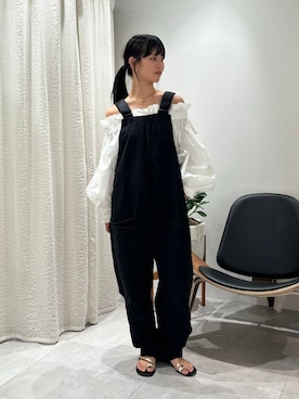 「Johnbull（ジョンブル）のアイテム（サロペット/オーバーオール）」を使った、おののさん（レディース・165cm）の夏コーディネート
