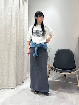 「着痩せ」｜「アイテム（デニムジャケット）」を使った、おののさん（レディース・165cm）の冬コーディネート