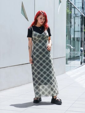 「EVOL(EVOL)」｜「アイテム（サンダル）」を使った、MINZさん（レディース・158cm）の夏コーディネート
