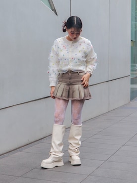 「EVOL(EVOL)」｜「アイテム（ブーツ）」を使った、MINZさん（レディース・158cm）の秋コーディネート