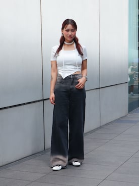 「EVOL(EVOL)」｜「アイテム（バレエシューズ）」を使った、MINZさん（レディース・158cm）の夏コーディネート
