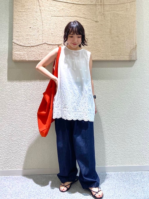 デニムクロップドパンツ