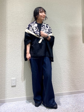 「アイテム（バンダナ/スカーフ）」を使った、たなか☀︎さん（レディース・145cm）の秋コーディネート