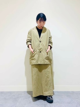 「かぐれ（カグレ）のコットンシアーカットソー（Tシャツ/カットソー）」を使った、たなか☀︎さん（レディース・145cm）の秋コーディネート