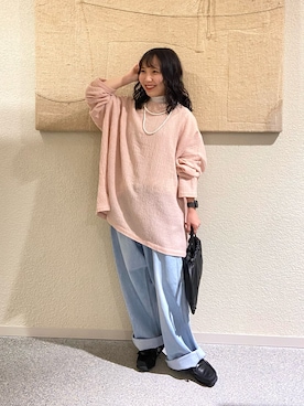 「かぐれ（カグレ）のordinary fits　BELL PANTS（デニムパンツ、ブルー系）」を使った、たなか☀︎さん（レディース・145cm）の秋コーディネート