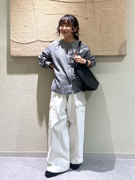 「かぐれ（カグレ）のユーティリティーイージーパンツ（その他パンツ）」を使った、たなか☀︎さん（レディース・145cm）の夏コーディネート