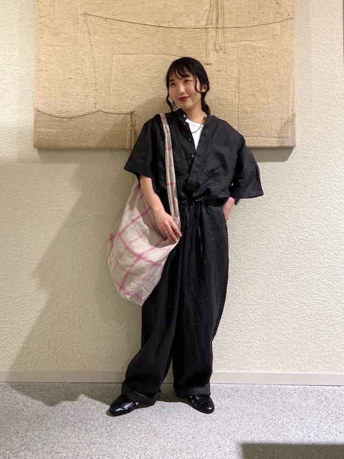 リネンハーフスリーブオールインワン（その他パンツ）｜かぐれ（カグレ