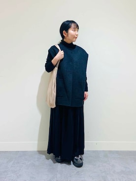 「かぐれ（カグレ）のウールリバーベスト（その他アウター）」を使った、たなか☀︎さん（レディース・145cm）の秋コーディネート