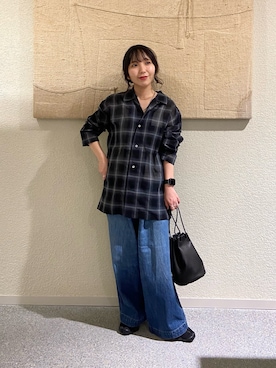 「かぐれ（カグレ）のアイテム（デニムパンツ）」を使った、たなか☀︎さん（レディース・145cm）の秋コーディネート