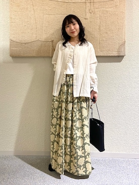 「フリルトップス」｜たなか☀︎さん（レディース・145cm）の夏コーディネート