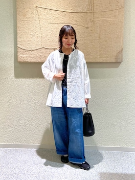 「かぐれ（カグレ）のMORMYRUS　DRAWSTRING BAG（その他雑貨、ブラック系）」を使った、たなか☀︎さん（レディース・145cm）の夏コーディネート