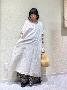「かぐれ（カグレ）のボイルチュニックプルオーバー（チュニック）」を使った、たなか☀︎さん（レディース・145cm）の夏コーディネート