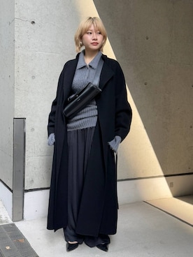 「アイテム（ノーカラーコート）」を使った、AYUMIさん（レディース・159cm・20代）の冬コーディネート