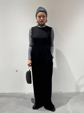 「アイテム（つなぎ/オールインワン）」を使った、AYUMIさん（レディース・159cm）の秋コーディネート