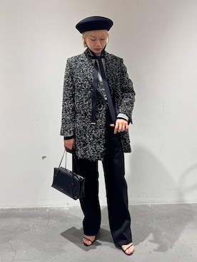 「アイテム（ノーカラーコート）」を使った、AYUMIさん（レディース・159cm・20代）の秋コーディネート