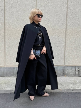 「アイテム（ノーカラーコート）」を使った、AYUMIさん（レディース・159cm・20代）の冬コーディネート