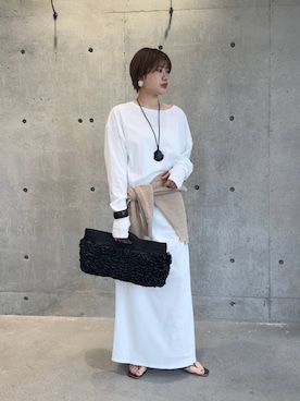 「Chaos（カオス）のChaos(カオス)/ ノーマンリネンカーディガン（カーディガン/ボレロ、ベージュ系）」を使った、AYUMIさん（レディース）の春コーディネート