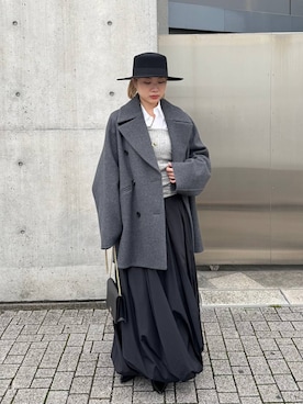 「アイテム（ピーコート）」を使った、AYUMIさん（レディース・159cm）の秋コーディネート