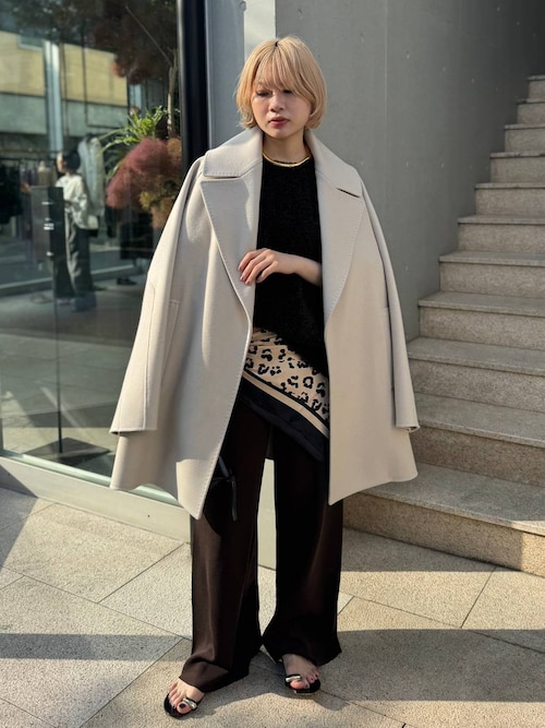 週末お値下げ: chaos カシミヤニットロングガウンF ベージュカオス Chaos（カオス）の「ゴールデンキャッシュ カシミヤニットプル