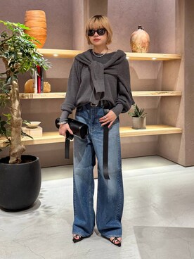 「Chaos（カオス）のChaos(カオス)/◆WHY NOT NOW◆リバーランチデニム（デニムパンツ）」を使った、AYUMIさん（レディース・159cm）の夏コーディネート