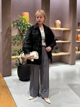 「アイテム（ブルゾン）」を使った、AYUMIさん（レディース・159cm）の夏コーディネート